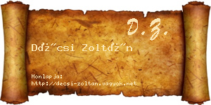 Décsi Zoltán névjegykártya