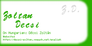 zoltan decsi business card