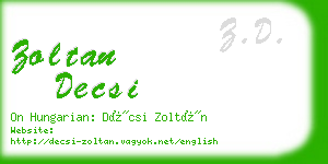 zoltan decsi business card